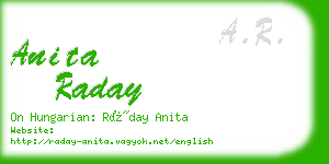 anita raday business card